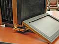 showing plate holder in place