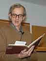 Robert Wilson reading from his copy of a Palmer Cox Brownies book