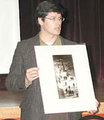 Stephen Bulger showing a print