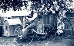 John Morrison Taylor on his bicycle